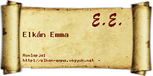 Elkán Emma névjegykártya